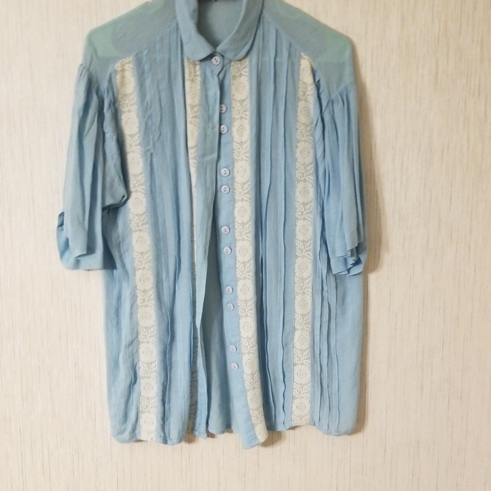 Light blue and white shirt sz xl